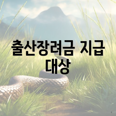 출산장려금 지급 대상