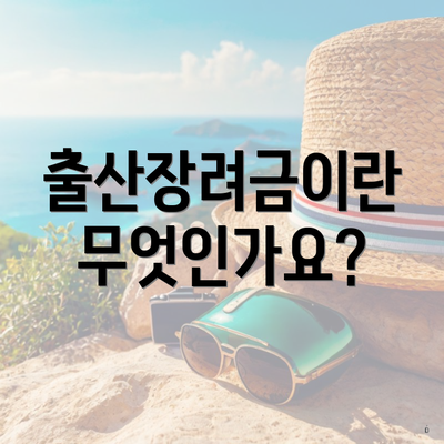 출산장려금이란 무엇인가요?