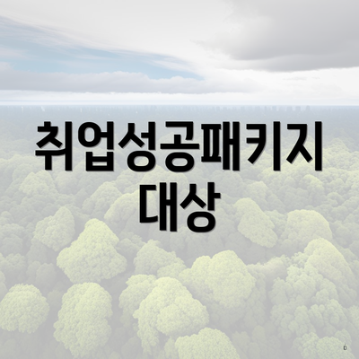 취업성공패키지 대상