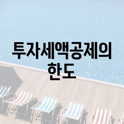 투자세액공제의 한도