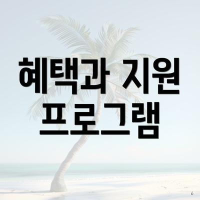 혜택과 지원 프로그램