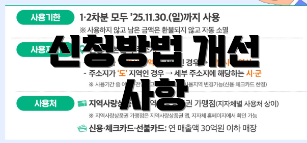 신청방법 개선 사항