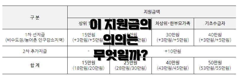이 지원금의 의의는 무엇일까?