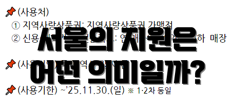 서울의 지원은 어떤 의미일까?