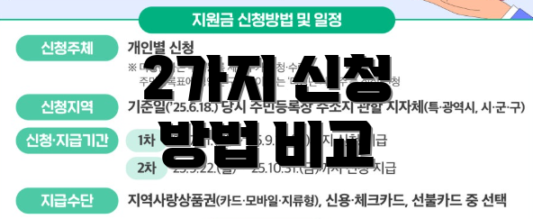 2가지 신청 방법 비교